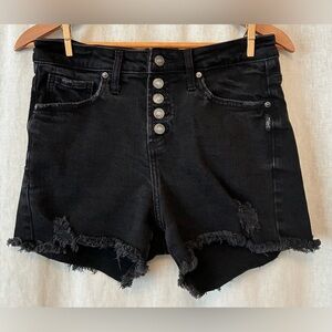 Silver Jeans Black Denim Cutoff Shorts Button Fly